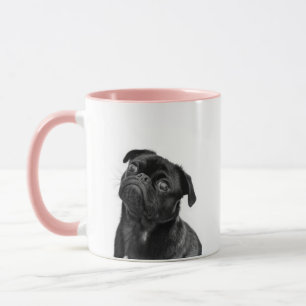 Rosa Combo mugg för svart gullig mops