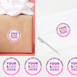 Rosa Company Business Logotyp | Branded Tack Runt Klistermärke