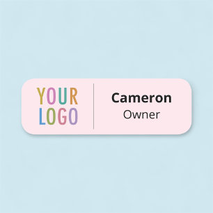Rosa Company Nametag Business Logotyp Magnetic ell Namnbricka