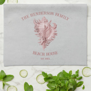 Rosa Conch Snäcka Kitchen Towel Kökshandduk