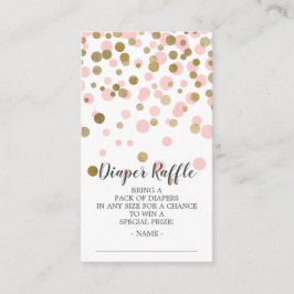 Rosa Confetti Baby Shower Diaper Raffle Biljett Tilläggskort