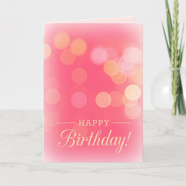 Rosa Confetti Birthday Card Kort (Framsida)