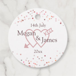 Rosa Confetti Circles Gåvor Etiketter