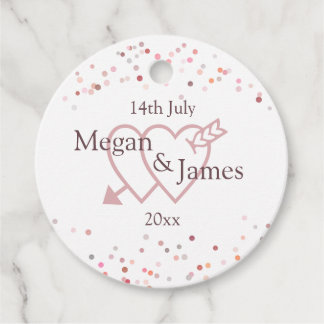 Rosa Confetti Circles Gåvor Etiketter