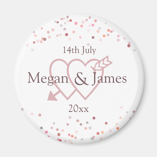 Rosa Confetti Circles Magnet (Framsidan)