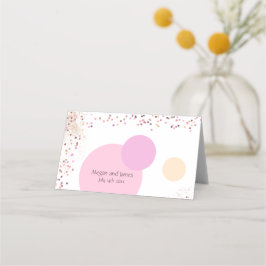 Rosa Confetti Circles Placeringskort