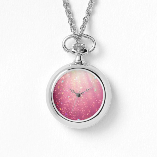 Rosa Confetti Etheral Necklace Watch Armbandsur (Framsida)