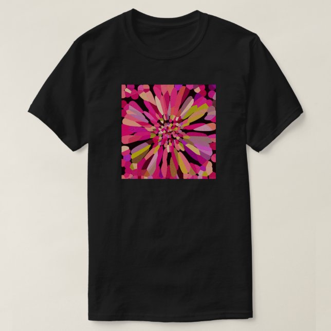 Rosa Confetti Flower T Shirt (Design framsida)