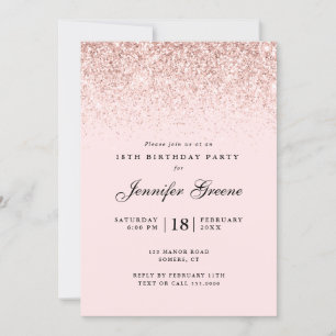 Rosa Confetti Glitter, alla åldrar Inbjudningar