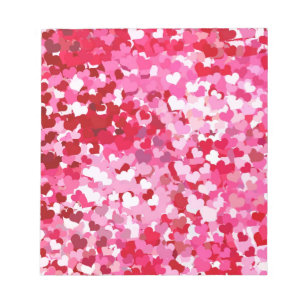 Rosa Confetti Hearts Anteckningsblock
