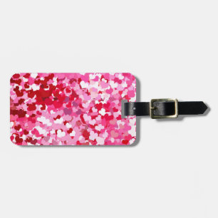 Rosa Confetti Hearts Bagagebricka