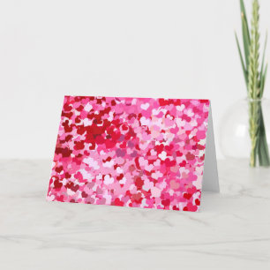Rosa Confetti Hearts Helgkort