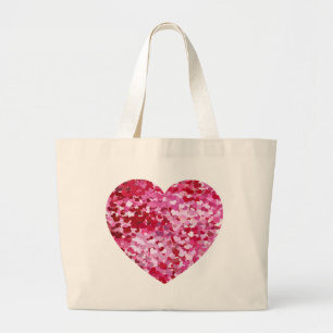 Rosa Confetti Hearts Jumbo Tygkasse