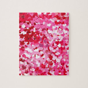 Rosa Confetti Hearts Pussel