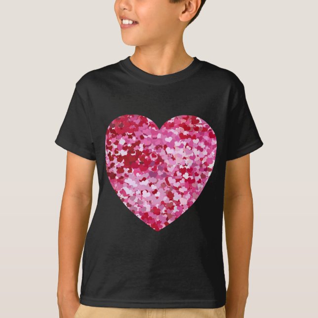Rosa Confetti Hearts T-shirt (Framsida)