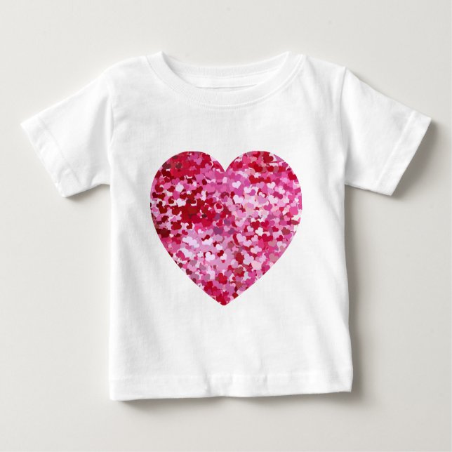 Rosa Confetti Hearts Tee (Framsida)