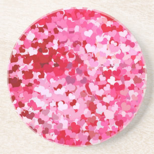 Rosa Confetti Hearts Underlägg