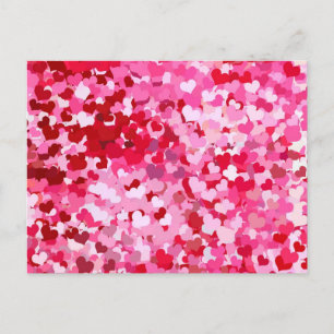 Rosa Confetti Hearts Vykort