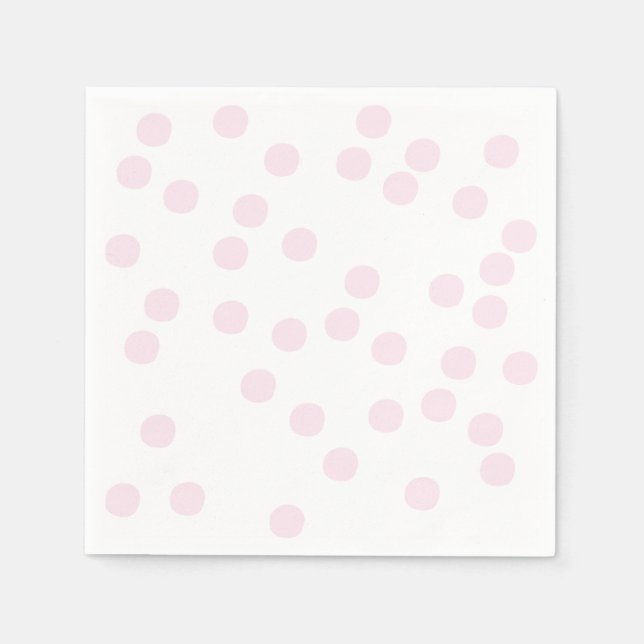  Rosa confetti/polkadots Pappersservett (Framsidan)