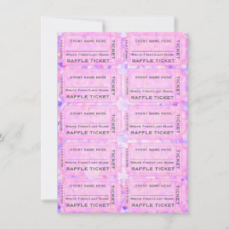 Rosa Confetti Raffle Biljett till inbjudan