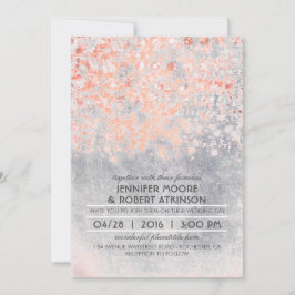 Rosa Confetti Vintage bröllop Inbjudningar