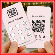 Rosa Connect With Us Social QR-kod Loajalitetskort