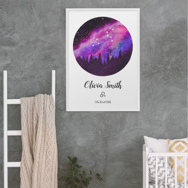 Rosa Constellation Leo Horoscope Sign Gift Poster (Skapare uppladdad)