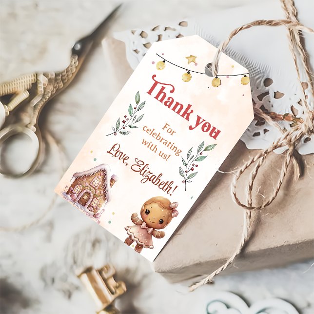 Rosa Cookie-Födelsedagsfest Presentetikett (Skapare uppladdad)