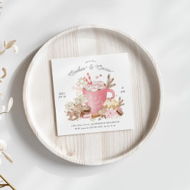 Rosa Cookies och Cocoa Julfest Inbjudan