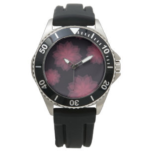 Rosa, cool, trendig, modern blomabstraktion armbandsur