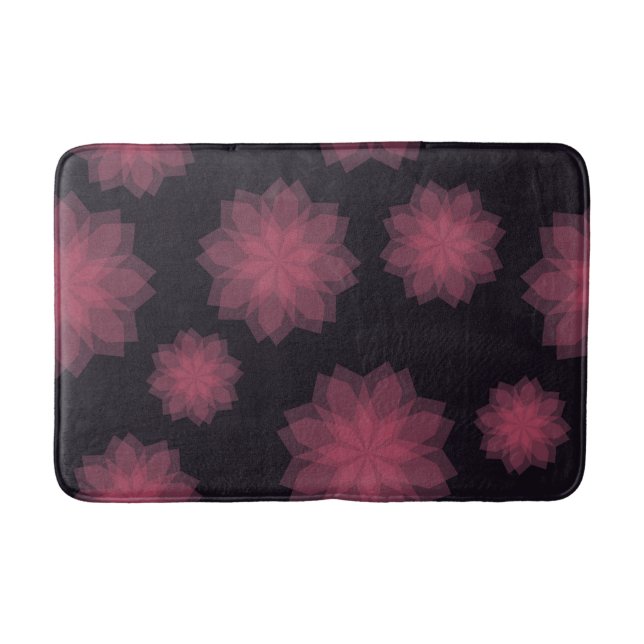 Rosa, cool, trendig, modern blomabstraktion badrumsmatta (Framsidan)