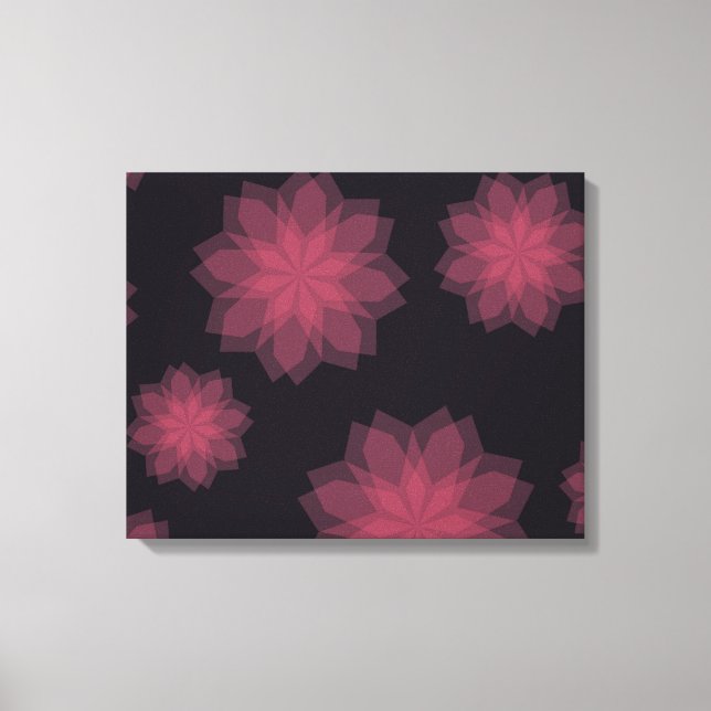 Rosa, cool, trendig, modern blomabstraktion canvastryck (Framsida)