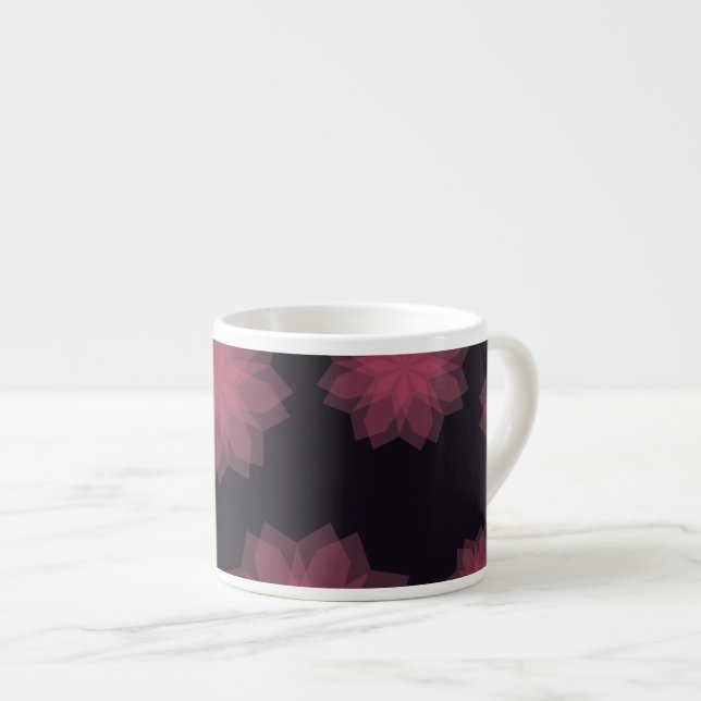 Rosa, cool, trendig, modern blomabstraktion espressomugg (Framsida höger)