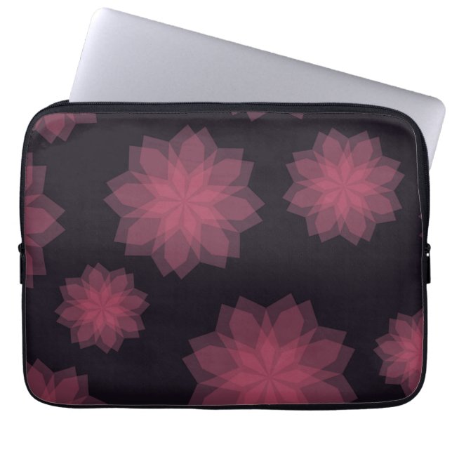 Rosa, cool, trendig, modern blomabstraktion laptop fodral (Framsidan)