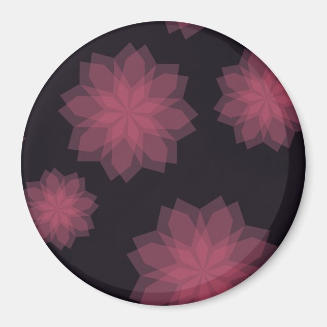 Rosa, cool, trendig, modern blomabstraktion magnet (Framsidan)