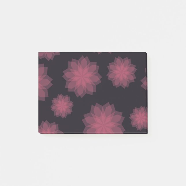 Rosa, cool, trendig, modern blomabstraktion post-it block (Framsida)