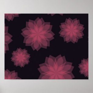 Rosa, cool, trendig, modern blomabstraktion poster