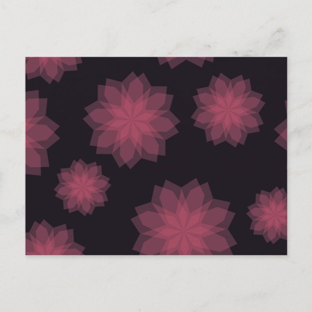 Rosa, cool, trendig, modern blomabstraktion vykort (Framsida)