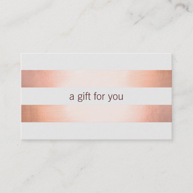 Rosa Copper Foil look Beauty Gift Card Rabattkort (Framsida)