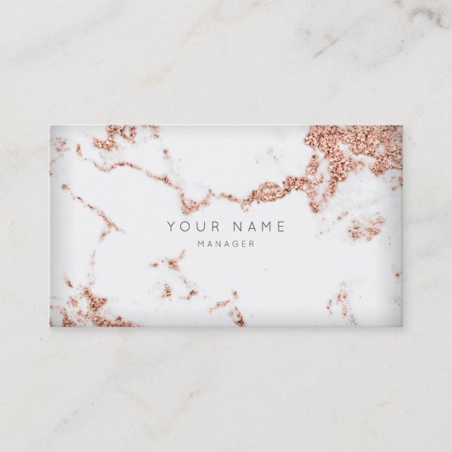 Rosa Copper White Grått Carrara Marble Möte Tidsbeställning Kort (Framsida)