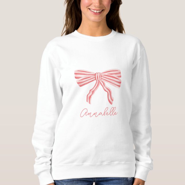 Rosa Coquette Aesthetic Bow Girly  T Shirt (Framsida)