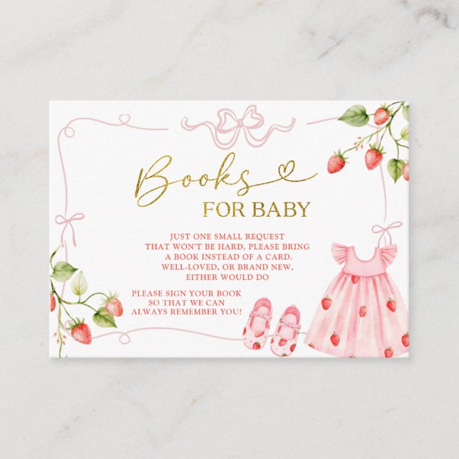 Rosa Coquette Baby Kläder Bär Böcker för Bebis Tilläggskort (Framsida)