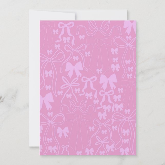 Rosa Coquette Baby Shower Flicka Card Tack Kort (Baksida)