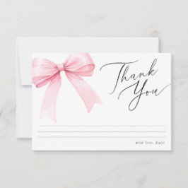 Rosa Coquette-båge Bröllopsfest Tack Kort