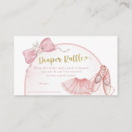 Rosa Coquette Ballerina Baby Shower Diaper Raffle Tilläggskort