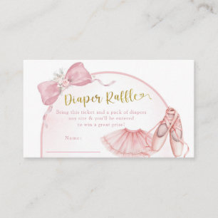 Rosa Coquette Ballerina Baby Shower Diaper Raffle Tilläggskort
