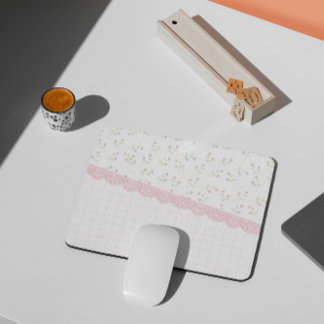 Rosa Coquette Blommigt Mouse Pad Musmatta
