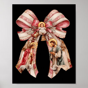 Rosa Coquette Bow Ba Poster