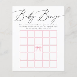Rosa Coquette Bow Baby Bingo Shower Game