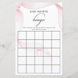 Rosa Coquette Bow Baby Shower Bingo Game